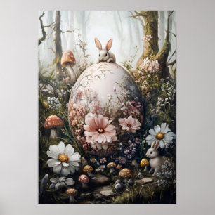 Póster Fantasía Naturaleza Forestal Gigante Huevos Muro A