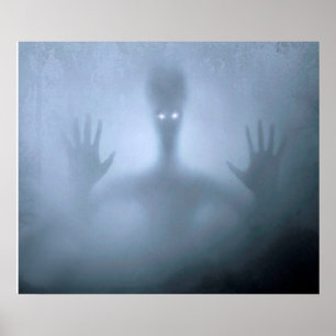 Póster Fantasía Niebla Alien Creatividad Noche de Fantasm