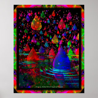 Póster Fantasía por lluvia en 3D