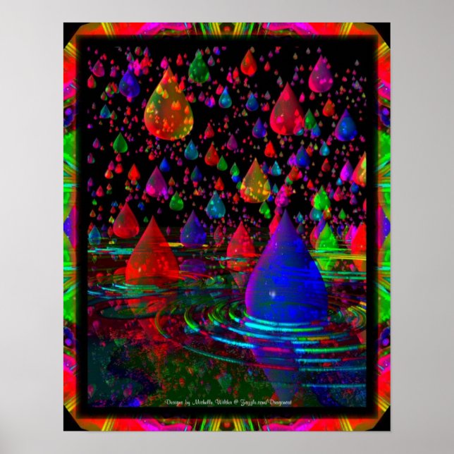 Póster Fantasía por lluvia en 3D (Frente)