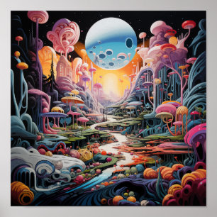 Póster Fantasía Psicodélica