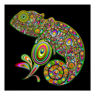 Póster Fantasía psicodélica de Chameleon
