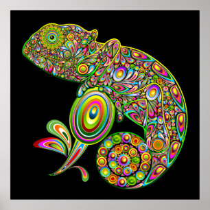 Póster Fantasía psicodélica de Chameleon