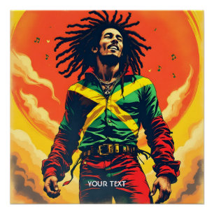 Póster Fantasía Sol Bandera De Jamaica Lindo