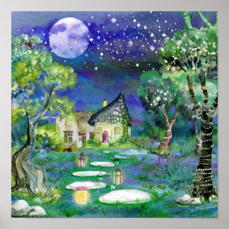 Póster Fantasía Storybook Fairyland Landscape Imagen