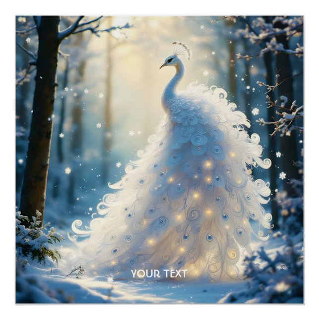 Póster Fantasía suave nieve blanca Peacock (Anverso)