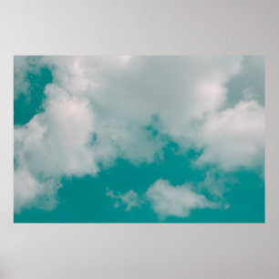 Póster Fantasía y vintage nube dinámica y cielo con gru
