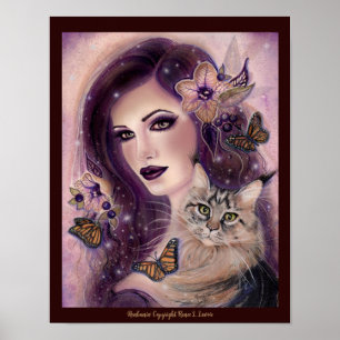 Póster Fantasías con gato de Renee Lavoie