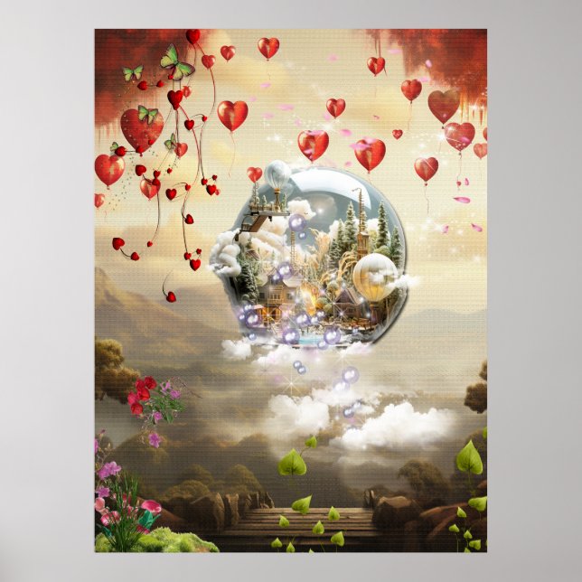 Póster Fantasías Reinos de Escenario Mágico (Frente)