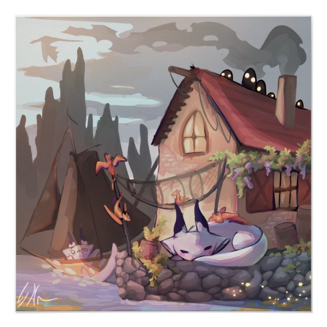 Póster Fantasie, fantasy dragon  (Anverso)