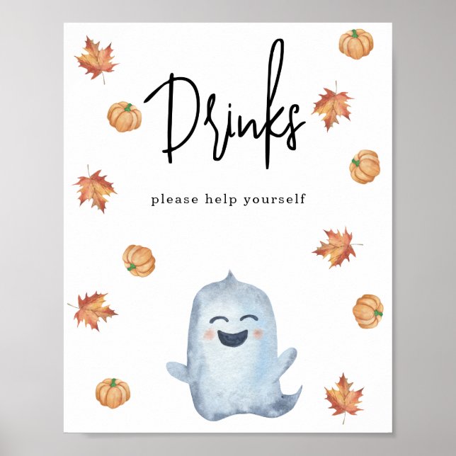 Póster Fantasma acuarela - Bebidas (Frente)