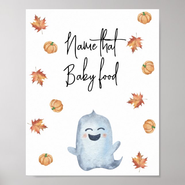 Póster Fantasma adorable - Nombra esa comida para bebé (Frente)