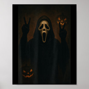 Póster Fantasma atemorizante con las manos del corazón só