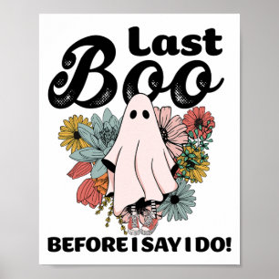Póster Fantasma Boda floral de novia Bachelorette Hal