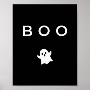 Póster Fantasma Boo Halloween Sutil Mínimo Otoño Divertid