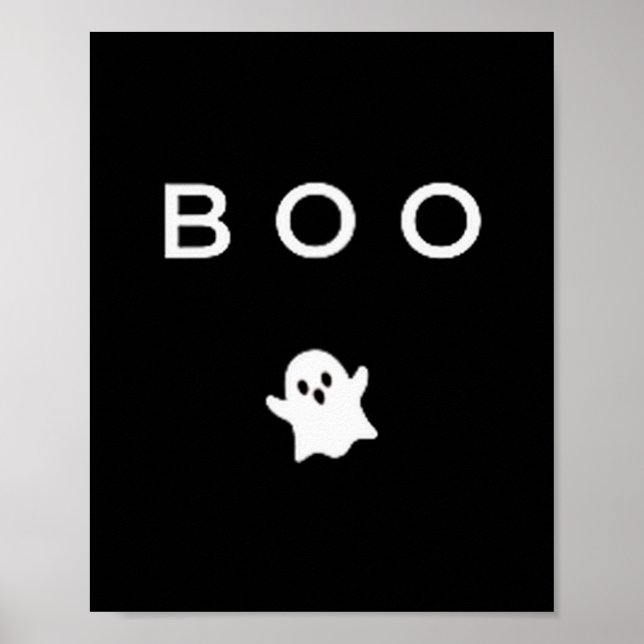 Póster Fantasma Boo Halloween Sutil Mínimo Otoño Divertid (Frente)
