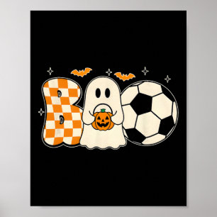 Póster Fantasma Boo Jugando Fútbol Halloween Jugadores Tr