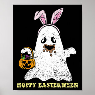 Póster Fantasma Bunny Hoppy Easter Huevo Caza Primavera H
