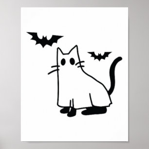 Póster Fantasma Cat Pocket Halloween Disstume Hombres Muj
