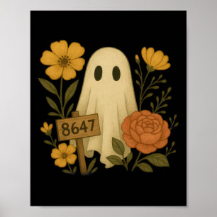 Póster Fantasma con 8647 Sign Sutil Floral Hall Anti-Trum