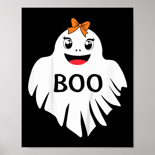 Póster Fantasma Con Chicas De Bow Boo Camiseta Halloween (Frente)