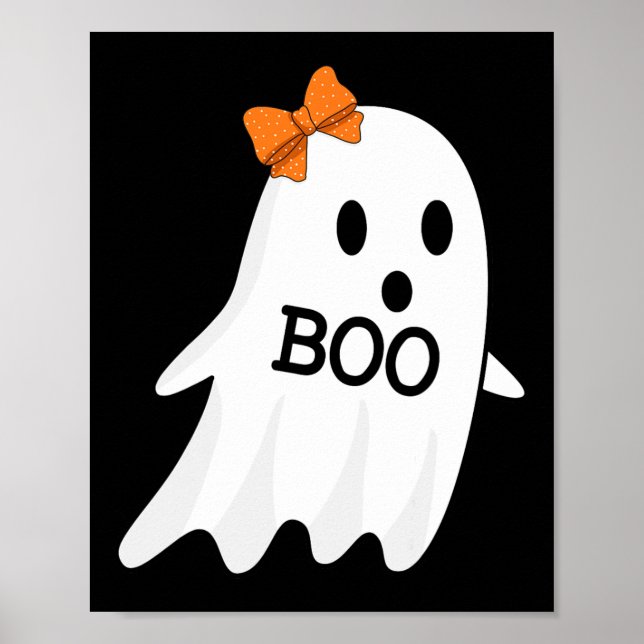 Póster Fantasma Con Disfraz De Halloween De Bow Boo Para  (Frente)