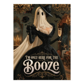 Póster Fantasma con vestido negro Solo estoy aquí por la