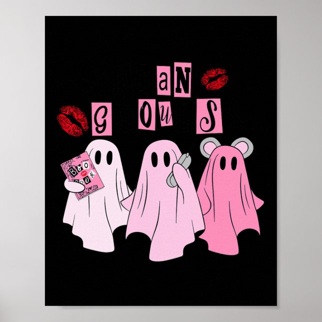 Póster Fantasma Cute Ghouls Mean Ghouls Fun Halloween Cos (Frente)
