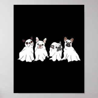 Póster Fantasma de Bulldog francés disfrazado de Hallowee