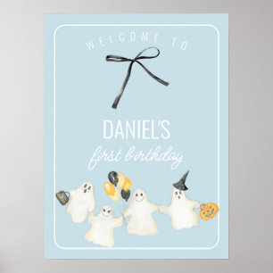 Póster Fantasma de cumpleaños y Baby Shower de arco negro