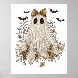 Póster Fantasma de encaje elegante con lazo | Fantasma fl