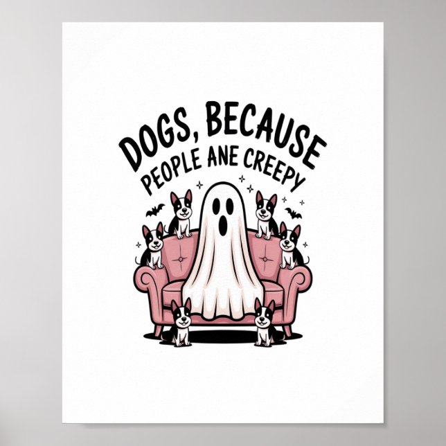Póster Fantasma de fantasía de perro de Halloween (Frente)