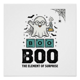 Póster Fantasma de Halloween Ciencia Divertida Vintage_1