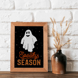 Póster Fantasma de Halloween en temporada de fantasía