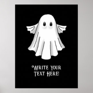 Póster Fantasma de Halloween espeluznante y lindo