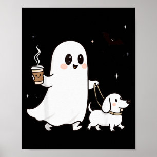 Póster Fantasma de Halloween Perro Caminando Soky Tempora