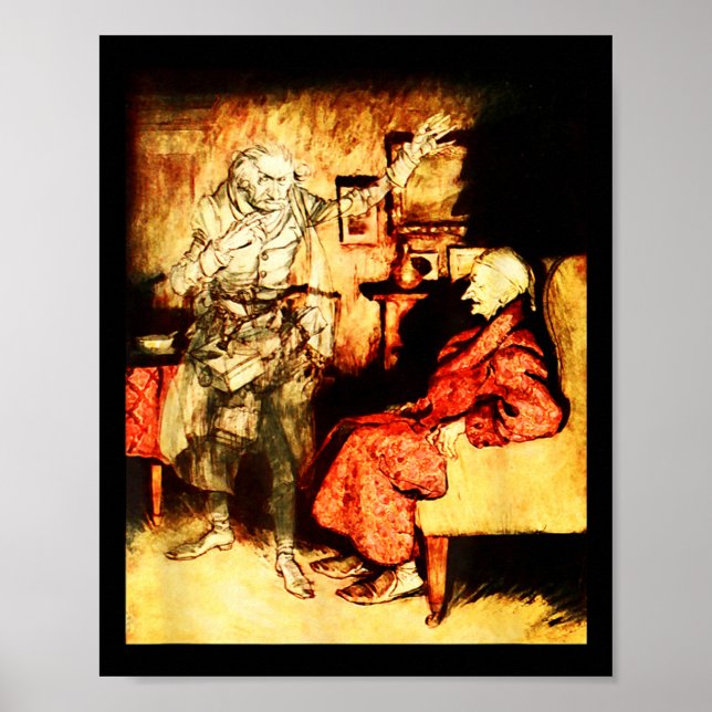 Póster Fantasma de Jacob Marley Scrooge Bah Humbug Navida (Frente)