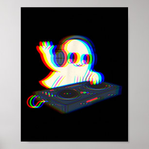 Póster Fantasma De Música De Casa Dj Ilusión Óptica Edm H
