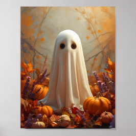 Póster Fantasma de otoño - Poster acogedor de Halloween y