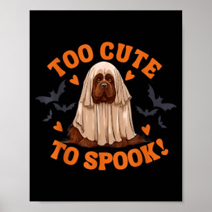Póster Fantasma de perro Terranova marrón demasiado lindo