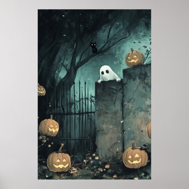 Póster Fantasma de Petra de Halloween (Frente)