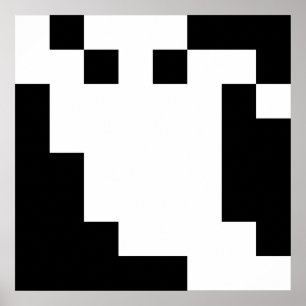Póster Fantasma de Pixel de 8 Bits