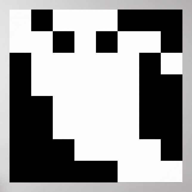 Póster Fantasma de Pixel de 8 Bits (Frente)