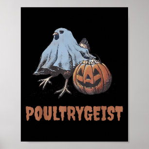 Póster Fantasma de pollo de Halloween