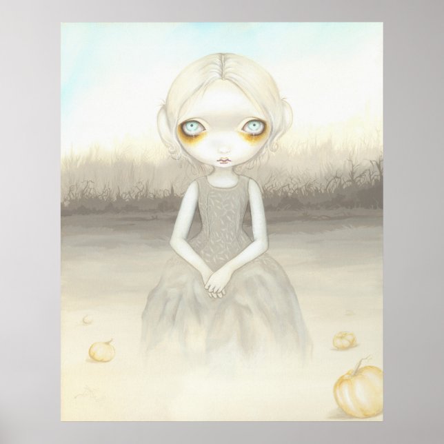 Póster Fantasma del parche de calabaza ART PRINT hallowee (Frente)
