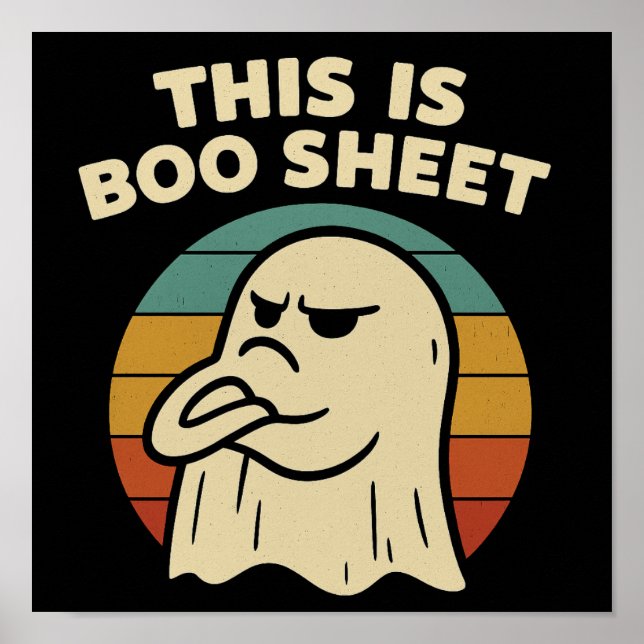 Póster Fantasma Divertido "Esto Es Hoja de Boo" Retro Hal (Frente)
