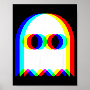 Póster Fantasma Divertido Vaporwave Alucinante Techno Rav