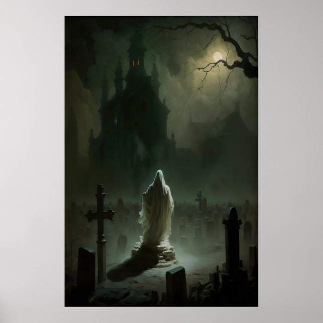 Póster Fantasma en el Cementerio a la Luz de la Luna, Vin (Frente)