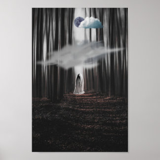 Póster Fantasma en la noche