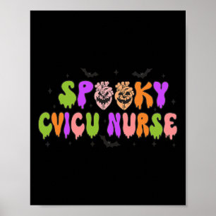 Póster Fantasma Enfermera cardiaca Halloween Bomba cardio